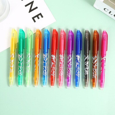 Colorful Erasable Gel Pens Cute Replaceable Refill Pens Stat