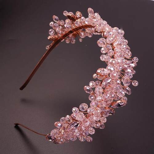 Handmade Hairband Wedding Bride Luxury Red Blue Rhinestones