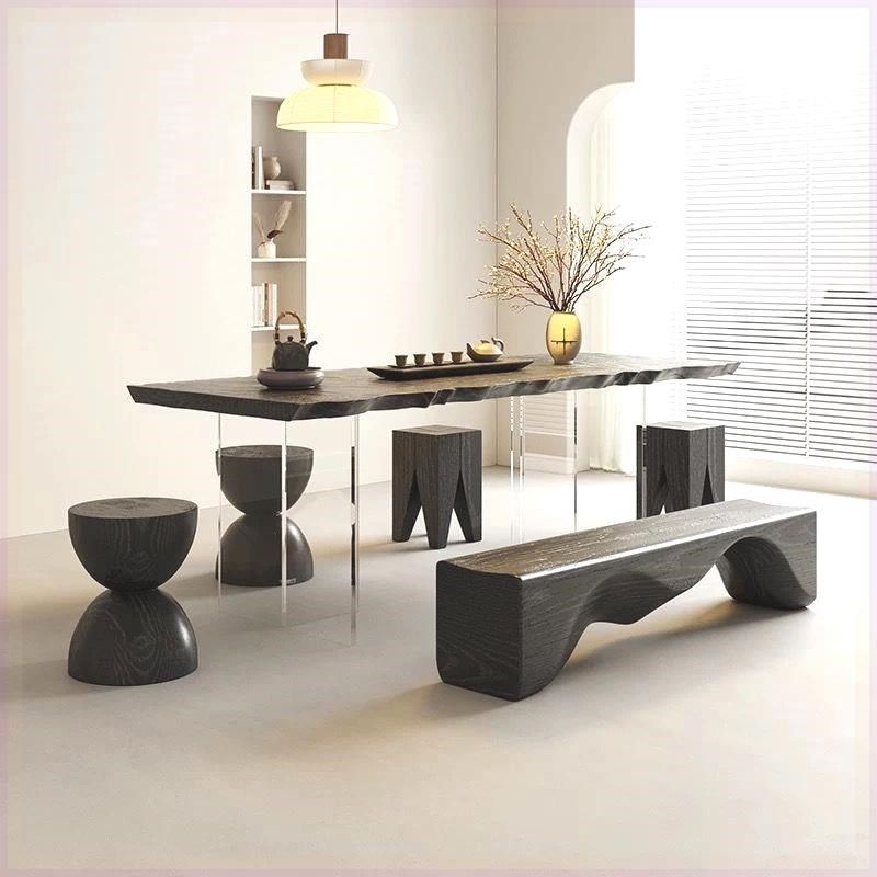 侘寂茶桌悬浮碳化黑茶台实木大板功夫泡茶桌办公室接待茶桌椅,住宅家具,家用茶台/茶桌,淘宝优惠券,粉丝福利购,淘宝优惠卷