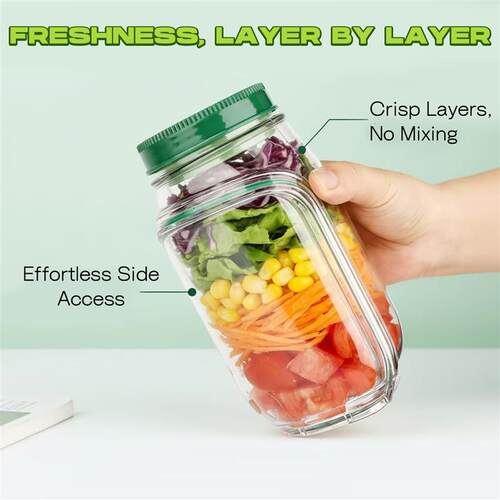 Salad Jar Leakproof Container  Lunch Salad Pod Dressing Cup