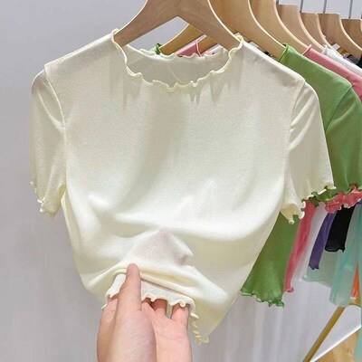Mesh Bottom Blouse Women Summer Thin Suspender Skirt Short S