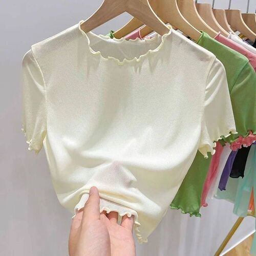Mesh Bottom Blouse Women Summer Thin Suspender Skirt Short S