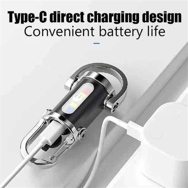 COB LED Keychain Flashlight Multifunctional Pocket - 实物图