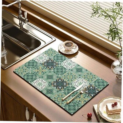 Kitchen Drain Pad Dish Drainer Mat Absorbent Dish Drying Mat