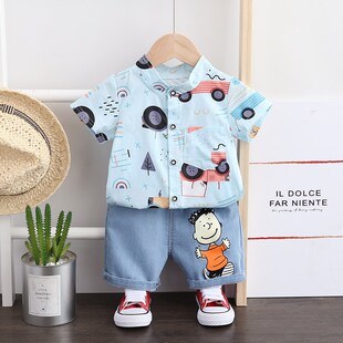 Toddler Baby Boy Summer Shirt Leaf Infant Boys Clothes Set