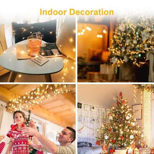 10/20/30M USB LED String Lights Copper Silver Wire Garland L