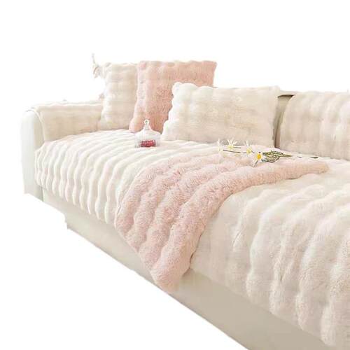 Faux Fur Soft Couch Sofa Cover Furniture Protector Slipcover