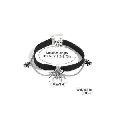 Goth accessories Halloween bat Ghost Skull spider necklace