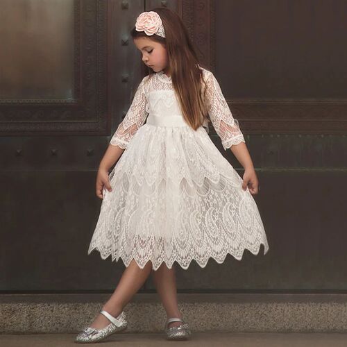 Kids Dresses For Girls Flower Lace Tulle Dress Wedding Littl