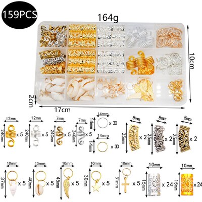 African Hair Rings Beads Cuffs Tubes Hair Braids Accessories