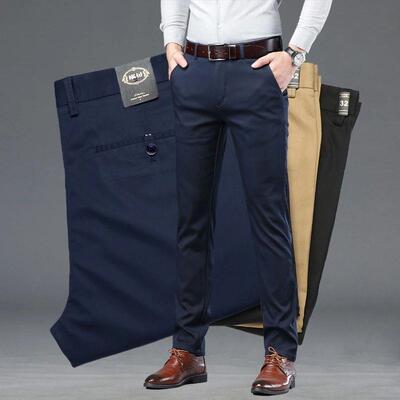 Summer Thin Mens Slim Suit Pants Fashion Business Casual Co