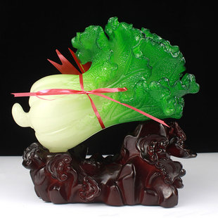 百财如意玉白菜摆件招财摆设收银台酒店前台客厅装 饰品创意工艺品