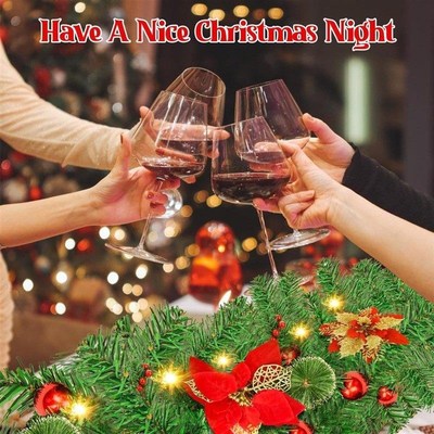 Dense Xmas Garland: 2.7m Gold-Red Wreath Set for Door & Tree