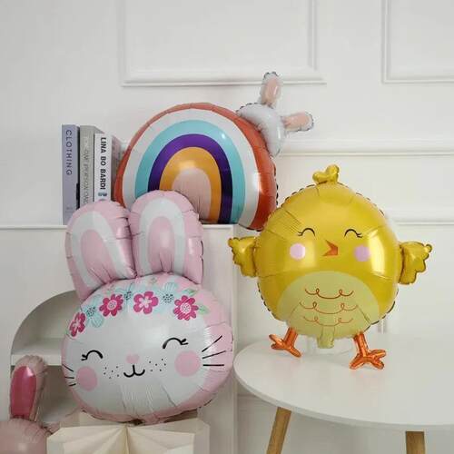 Easter Themed Cartoon Bunny Balloon Babys First Birthday De