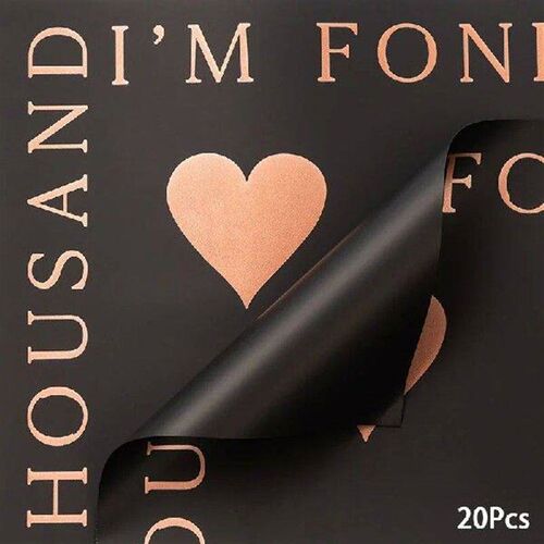 20pcs Creative Heart Printed Flower Wrapping Paper Gift