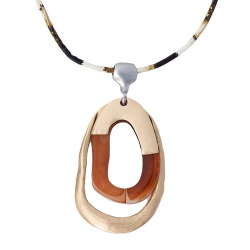 Womens Alloy Contrasting Color High-end Long Resin Retro Si