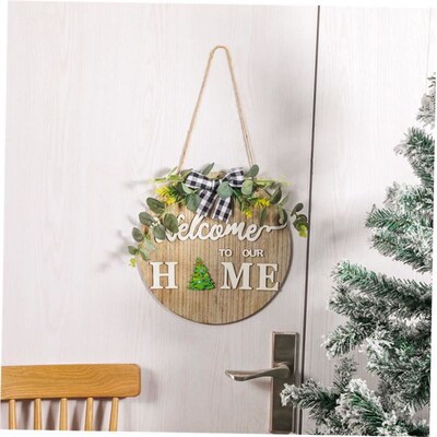 2024new wooden welcome doorplate Christmas Halloween