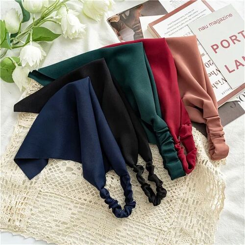 Woman Girls Solid Summer Head Scarf Chiffon Triangle Bandana