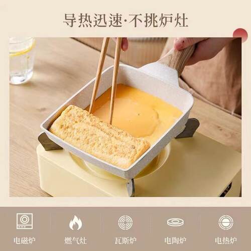 Non-stick frying pan Breakfast eggs Square steak frying pan