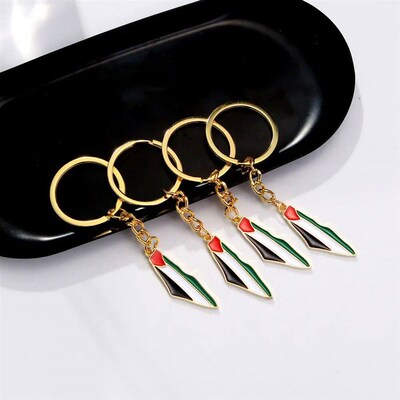 Palestine Map Flag Keychain Pendant For World Peace Decorati