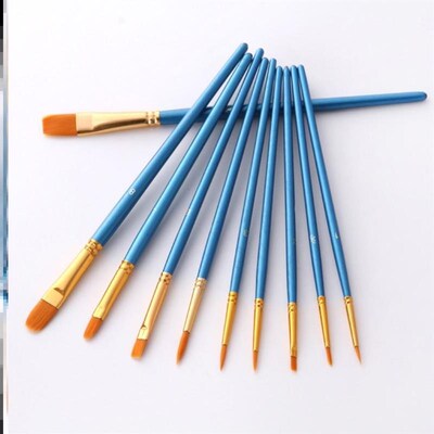 10Pcs  Nylon Artist Paint Brush Watercolor brush painting 1