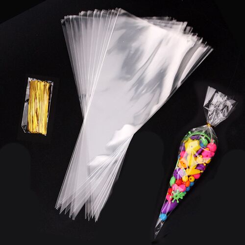 20/50pcs Rabbit Gift Bags Cones Transprant Plastic Bag Carro