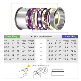 Koaem 5 Pieces Accessories Mix Aluminum and Copper Rings Wom