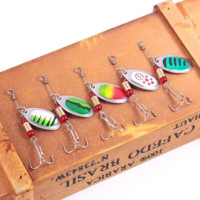 10pcs/Set Spinner Lure 10 Colors with reble Hook Metal Spoon