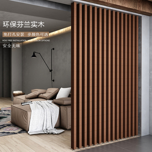 入户玄关立柱进门客厅实木条屏风隔断柱子卧室房间免打孔装 饰格栅