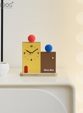 EMITDOOG现代创意办公桌面时钟摆件卧室房间家居客厅座钟装饰礼品