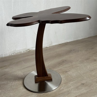 蝴蝶边几复古实木茶几客厅沙发角几创意设计师艺术中古小茶桌定制