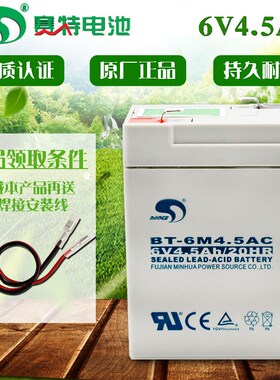 赛特BT-6M4.5AC蓄电池6V4.5AH电子称玩具车童车电瓶六伏充电电池