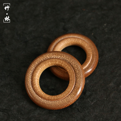 精品纯手工制作天然满鱼籽纹老玉竹转运轮竹圈文玩把件手指环
