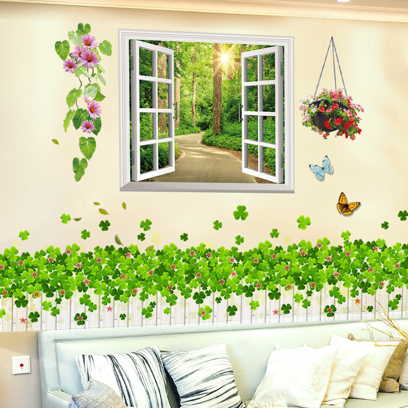 3d立体假窗户墙贴纸贴画卧室温馨自粘壁纸房间背景墙壁装饰品田园,家居饰品,软装墙贴,淘宝优惠券,粉丝福利购,淘宝优惠卷