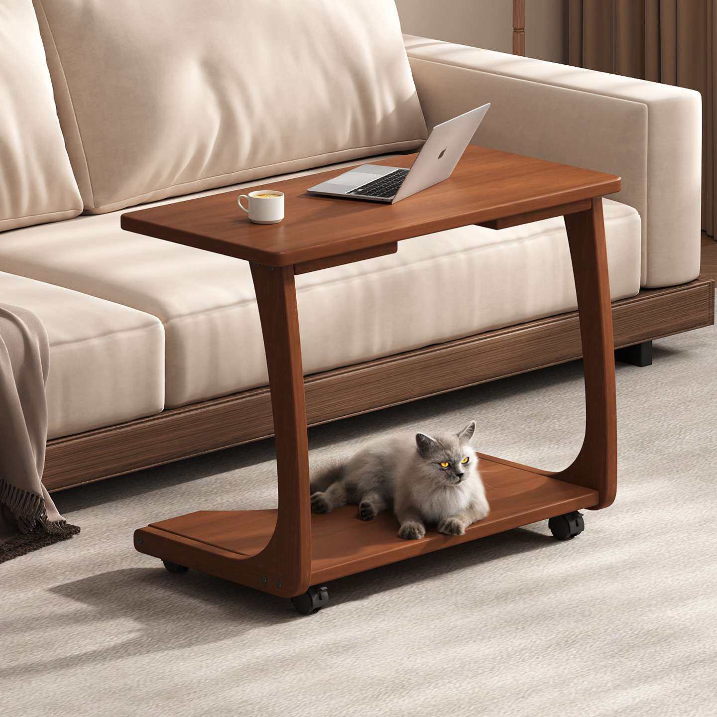 实木沙发边几侧边柜可移动茶几家用客厅小户型茶几桌带轮床头边桌,3C数码配件,其它配件,淘宝优惠券,粉丝福利购,淘宝优惠卷