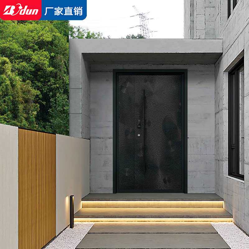 博盾高端入户门隔音简约轻奢进户铸铝门智能门指纹密码智能锁一体