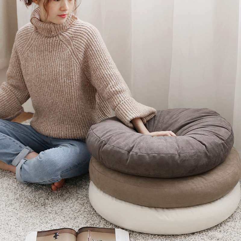 麂皮绒圆形大靠垫含芯填充羽丝绵纯色榻榻米蒲团垫客厅沙发腰靠,3C数码配件,其它配件,淘宝优惠券,粉丝福利购,淘宝优惠卷