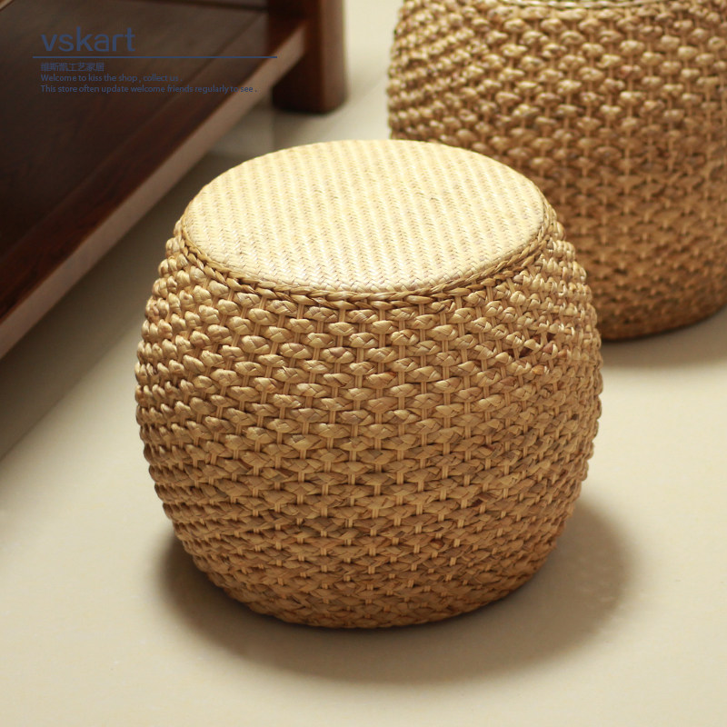藤编家用矮凳阳台坐凳创意板凳沙发凳小凳子茶几圆凳椅子草编坐墩,住宅家具,矮凳,淘宝优惠券,粉丝福利购,淘宝优惠卷