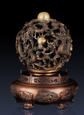 纯黄铜九转乾坤鼎摆件办公室家居客厅装饰品铜工艺品九转乾坤摆件