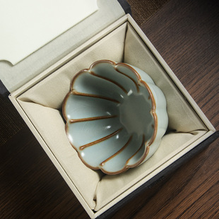 陶明堂陶瓷个人主人杯汝窑冰裂纹釉中式复古风喝水杯子功夫茶具