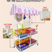 带顶棚带中网摆摊小推车可折叠可移动花车促销 车摆摊折叠桌展示架