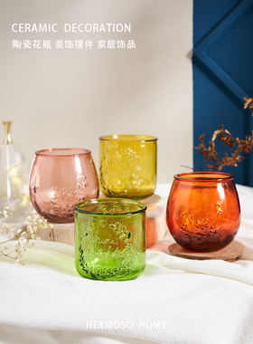 HERMOSO进口珊莎Sansa玻璃杯家用玻璃小花瓶摆件客厅插花水养民宿