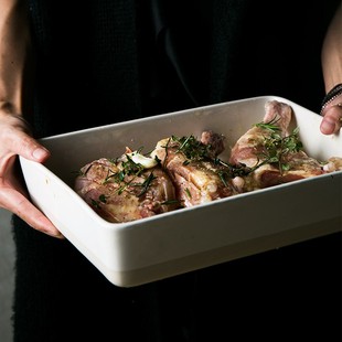 朵颐croft创意餐具鱼盘烤鸡盘烤盘陶瓷烤箱用大盘子家用菜盘深盘