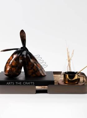 现代轻驴奢小毛几创意动物摆件A097雕塑样板房厅茶桌面艺术装客饰