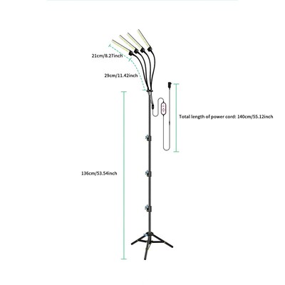Plant Growth Four Head LED Plant Grow Lamp With Clip 360-deg