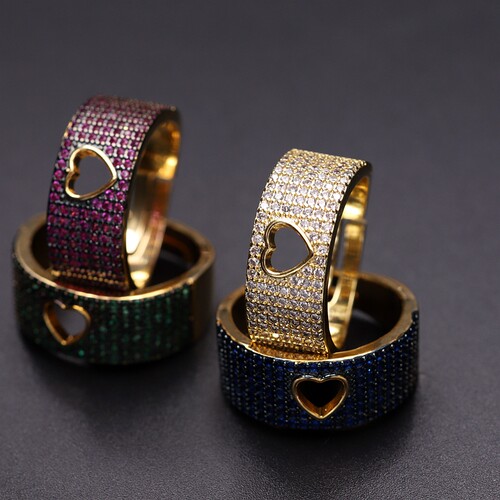 High Quality Fashion Unique Adjustable Ring Micro Paved Cubi