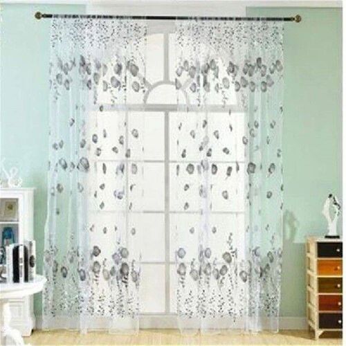 Window Curtains Sheer Voile Tulle For Bedroom Living Room