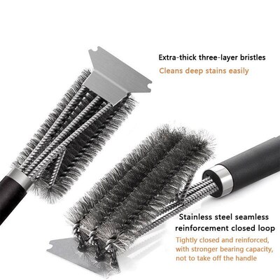 BBQ Grill Barbecue Kit Cleaning Brush Stainless Steel Kitche