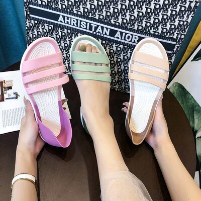 Sandals Womens Outfit Summer New Single-layer Shoes Large S