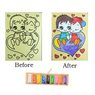 Toys Sand Painting 10Pcs Kid Drawing Pictures DIY Children